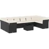 Image de vidaXL - 11-delige - Loungeset - met - kussens - poly - rattan - zwart