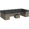 Image de vidaXL - 11-delige - Loungeset - met - kussens - poly - rattan - grijs