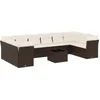 Image de vidaXL - 11-delige - Loungeset - met - kussens - poly - rattan - bruin