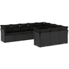 Image de vidaXL - 10-delige - Loungeset - met - kussens - poly - rattan - zwart