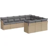 Image de vidaXL - 10-delige - Loungeset - met - kussens - poly - rattan - beige