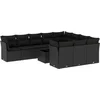 Image de vidaXL - 11-delige - Loungeset - met - kussens - poly - rattan - zwart