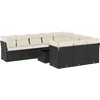 Image de vidaXL - 11-delige - Loungeset - met - kussens - poly - rattan - zwart