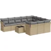 Image de vidaXL - 11-delige - Tuinset - met - kussens - poly - rattan - beige