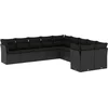 Image de vidaXL - 10-delige - Loungeset - met - kussens - poly - rattan - zwart