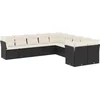 Image de vidaXL - 10-delige - Loungeset - met - kussens - poly - rattan - zwart