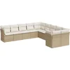 Image de vidaXL - 10-delige - Loungeset - met - kussens - poly - rattan - beige