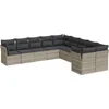 Image de vidaXL - 10-delige - Loungeset - met - kussens - poly - rattan - lichtgrijs