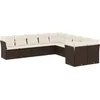 Image de vidaXL - 10-delige - Loungeset - met - kussens - poly - rattan - bruin