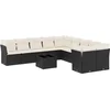 Image de vidaXL - 11-delige - Loungeset - met - kussens - poly - rattan - zwart