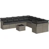 Image de vidaXL - 11-delige - Loungeset - met - kussens - poly - rattan - grijs