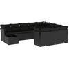 Image de vidaXL - 11-delige - Loungeset - met - kussens - poly - rattan - zwart