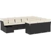 Image de vidaXL - 11-delige - Loungeset - met - kussens - poly - rattan - zwart
