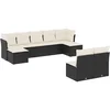 Image de vidaXL - 9-delige - Loungeset - met - kussens - poly - rattan - zwart
