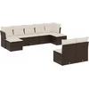 Image de vidaXL - 9-delige - Loungeset - met - kussens - poly - rattan - bruin