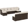 Image de vidaXL - 10-delige - Loungeset - met - kussens - poly - rattan - bruin