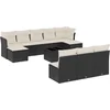 Image de vidaXL - 11-delige - Loungeset - met - kussens - poly - rattan - zwart