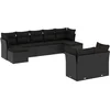 Image de vidaXL - 9-delige - Loungeset - met - kussens - poly - rattan - zwart