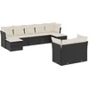 Image de vidaXL - 9-delige - Loungeset - met - kussens - poly - rattan - zwart