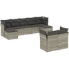 Image de vidaXL - 9-delige - Loungeset - met - kussens - poly - rattan - lichtgrijs