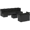 Image de vidaXL - 10-delige - Loungeset - met - kussens - poly - rattan - zwart