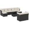 Image de vidaXL - 10-delige - Loungeset - met - kussens - poly - rattan - zwart