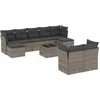 Image de vidaXL - 10-delige - Loungeset - met - kussens - poly - rattan - grijs