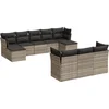 Image de vidaXL - 10-delige - Loungeset - met - kussens - poly - rattan - lichtgrijs