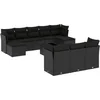 Image de vidaXL - 11-delige - Loungeset - met - kussens - poly - rattan - zwart