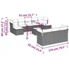 Image de vidaXL - 11-delige - Loungeset - met - kussens - poly - rattan - zwart