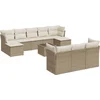 Image de vidaXL - 11-delige - Tuinset - met - kussens - poly - rattan - beige