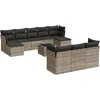 Image de vidaXL - 11-delige - Loungeset - met - kussens - poly - rattan - lichtgrijs
