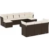 Image de vidaXL - 11-delige - Loungeset - met - kussens - poly - rattan - bruin