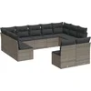 Image de vidaXL - 11-delige - Loungeset - met - kussens - poly - rattan - grijs
