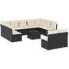 Image de vidaXL - 12-delige - Loungeset - met - kussens - poly - rattan - zwart