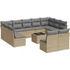 Image de vidaXL - 12-delige - Loungeset - met - kussens - poly - rattan - beige