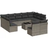 Image de vidaXL - 12-delige - Loungeset - met - kussens - poly - rattan - grijs