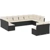 Image de vidaXL - 12-delige - Loungeset - met - kussens - poly - rattan - zwart