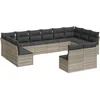 Image de vidaXL - 12-delige - Loungeset - met - kussens - poly - rattan - lichtgrijs