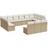 Image de vidaXL - 13-delige - Loungeset - met - kussens - poly - rattan - beige