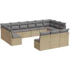 Image de vidaXL - 13-delige - Loungeset - met - kussens - poly - rattan - beige