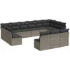 Image de vidaXL - 13-delige - Loungeset - met - kussens - poly - rattan - grijs