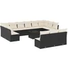 Image de vidaXL - 14-delige - Loungeset - met - kussens - poly - rattan - zwart