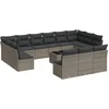 Image de vidaXL - 14-delige - Loungeset - met - kussens - poly - rattan - grijs