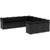 Image de vidaXL - 11-delige - Loungeset - met - kussens - poly - rattan - zwart