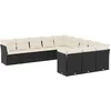 Image de vidaXL - 11-delige - Loungeset - met - kussens - poly - rattan - zwart