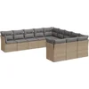 Image de vidaXL - 11-delige - Tuinset - met - kussens - poly - rattan - beige