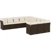 Image de vidaXL - 11-delige - Loungeset - met - kussens - poly - rattan - bruin