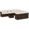 Image de vidaXL - 12-delige - Loungeset - met - kussens - poly - rattan - bruin