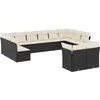 Image de vidaXL - 12-delige - Loungeset - met - kussens - poly - rattan - zwart